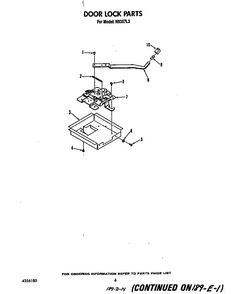 Door Lock Diagram and Parts List for N9357*3  Roper Range