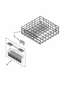 Lower Rack Parts Diagram and Parts List for 66515119K213  Kenmore Dishwasher
