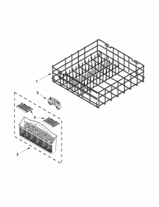 Lower Rack Parts Diagram and Parts List for 66517152K212  Kenmore Dishwasher