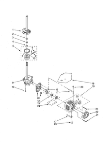 Brake/clutch/gearcase/motor/pump Diagram and Parts List for LSR6333LQ0  Whirlpool Washer