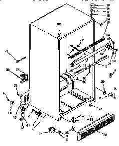 Cabinet Diagram and Parts List for KTRS22QABL01  KitchenAid Refrigerator