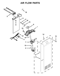 Air Flow Parts Diagram and Parts List for WRSA71CIHZ01  Whirlpool Refrigerator
