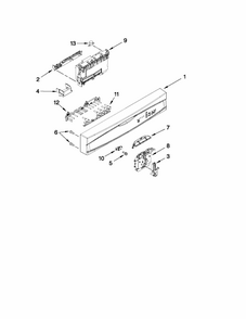 Control Panel And Latch Parts Diagram and Parts List for 66513014K110  Kenmore Dishwasher