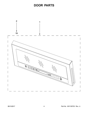 03 - DOOR PARTS Diagram and Parts List for WMH75021HZ0  Whirlpool Microwave Oven Combo