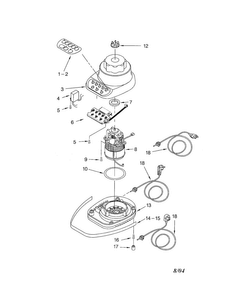 Unit Parts Diagram and Parts List for 5KSB5-4  KitchenAid Blender
