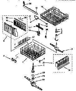 Dishrack Diagram and Parts List for DU940QWDG6  Whirlpool Dishwasher