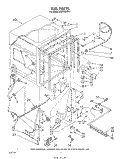 TUB, LITERATURE AND OPTIONAL Diagram and Parts List for DU4040XP2  Whirlpool Dishwasher