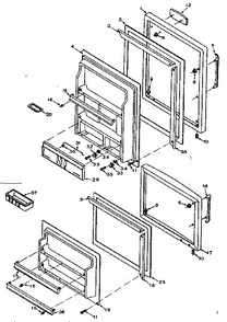 Door Parts Diagram and Parts List for 106T14FL  Kenmore Refrigerator