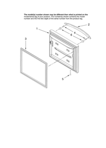 Freezer Door Parts Diagram and Parts List for KBRS22KTSS11  KitchenAid Refrigerator