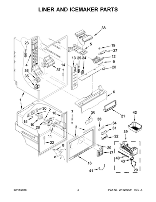 Liner And Icemaker Parts Diagram and Parts List for WRF560SMHZ00  Whirlpool Refrigerator