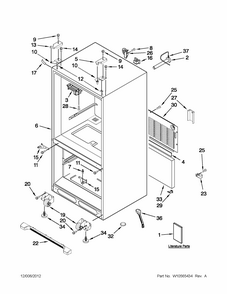 Cabinet Parts Diagram and Parts List for 59679323016  Kenmore Refrigerator