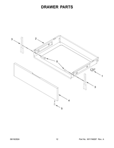 07 - Drawer Parts Diagram and Parts List for WSGS7530RZ0  Whirlpool Range