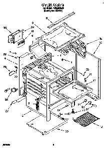 Oven Diagram and Parts List for FGP335BQ00  Roper Range