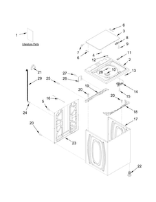 Top And Cabinet Parts Diagram and Parts List for 11022442510  Kenmore Washer