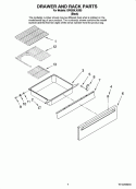 DRAWER AND RACK PARTS Diagram and Parts List for GW399LXUB5  Whirlpool Range