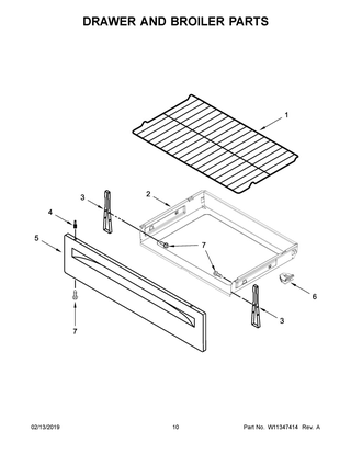 Drawer And Broiler Parts Diagram and Parts List for YWFE520S0FW2  Whirlpool Range
