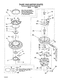 PUMP AND MOTOR Diagram and Parts List for DU941PWKB0  Whirlpool Dishwasher