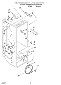 REFRIGERATOR LINER Diagram and Parts List for 4KSRS25QFW03  KitchenAid Refrigerator