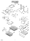 SHELF PARTS Diagram and Parts List for KBRP20EMSS00  KitchenAid Refrigerator