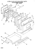 OVEN DOOR AND DRAWER Diagram and Parts List for RF4700XBW2  Whirlpool Range