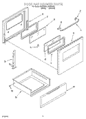DOOR AND DRAWER PARTS Diagram and Parts List for RGE23001  Roper Range