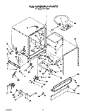 TUB ASSEMBLY, LIT/OPTIONAL Diagram and Parts List for WU1000X5  Roper Dishwasher