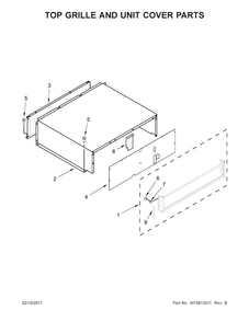 Top Grille And Unit Cover Parts Diagram and Parts List for KBFN502EPA01  KitchenAid Refrigerator