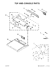Top and console parts Diagram and Parts List for 11079132414  Kenmore Dryer