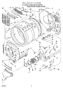 BULKHEAD Diagram and Parts List for GGC9858HQ0  Whirlpool Dryer