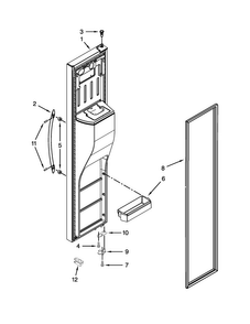 Freezer Door Parts Diagram and Parts List for WRS973CIDM00  Whirlpool Refrigerator