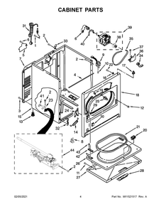 Cabinet Parts Diagram and Parts List for WGD5000DW4  Whirlpool Dryer