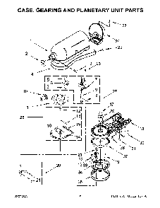 Case, Gearing And Planetary Unit Parts Diagram and Parts List for KSM150PSTPP5  KitchenAid Mixer