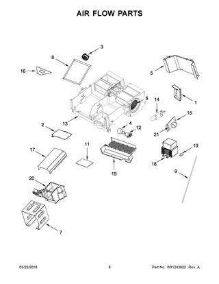 Air Flow Parts Diagram and Parts List for WMH75021HV1  Whirlpool Microwave