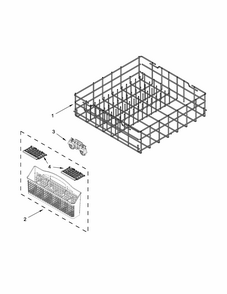 Lower Rack Parts Diagram and Parts List for 66517159K214  Kenmore Dishwasher