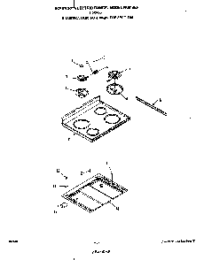Main Top Diagram and Parts List for F5258*0  Roper Range