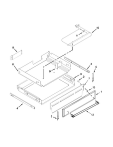 Drawer Parts Diagram and Parts List for KFES530ESS0  KitchenAid Range