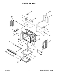 Oven Parts Diagram and Parts List for WOS72EC7HS20  Whirlpool Wall Oven