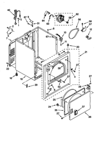 Cabinet Diagram and Parts List for JG4ST700GZ0  KitchenAid Dryer