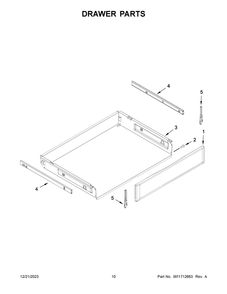 Drawer Parts Diagram and Parts List for KFEG500EBS7  KitchenAid Range
