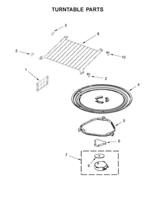 Turntable Parts Diagram and Parts List for WMH73521CE3  Whirlpool Microwave