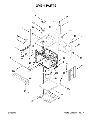 Oven Parts Diagram and Parts List for WOS31ES7JS00  Whirlpool Wall Oven