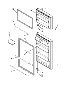 Door Parts Diagram and Parts List for W8RXCGFXQ04  Whirlpool Refrigerator