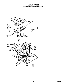 Latch Diagram and Parts List for KEBS177SBL1  KitchenAid Wall Oven