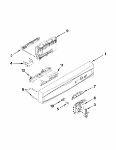 Control Panel And Latch Parts Diagram and Parts List for 66517159K210  Kenmore Dishwasher