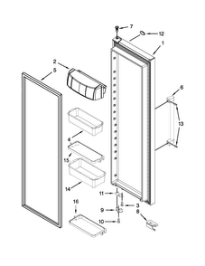 Refrigerator Door Parts Diagram and Parts List for KSC24C8EYP04  KitchenAid Refrigerator