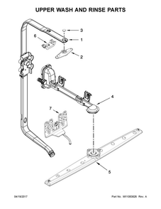 Upper Wash And Rinse Parts Diagram and Parts List for KDTE204EPA4  KitchenAid Dishwasher