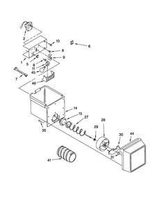 Motor And Ice Container Diagram and Parts List for ED25GWXFW00  Whirlpool Refrigerator