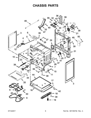 04 - CHASSIS PARTS Diagram and Parts List for YWFE520S0FS1  Whirlpool Range