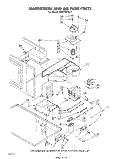 MAGNETRON AND AIR FLOW Diagram and Parts List for RM275PXL2  Whirlpool Microwave Oven Combo