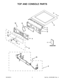 TOP AND CONSOLE PARTS Diagram and Parts List for WED94HEAC1  Whirlpool Dryer